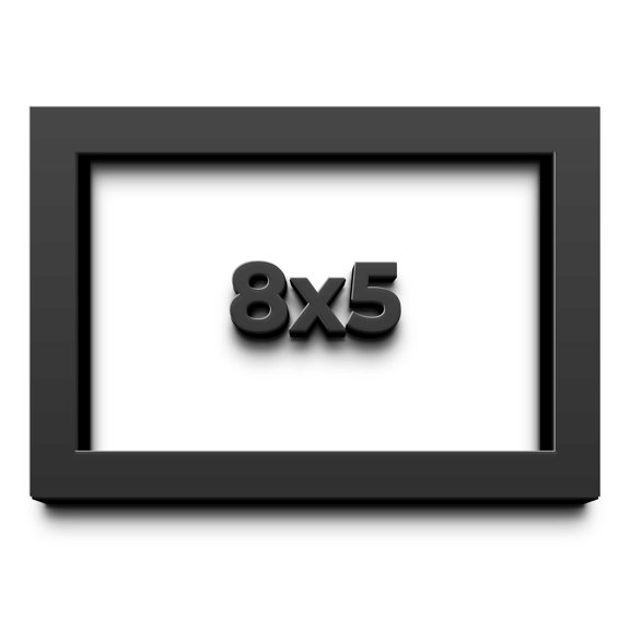 8x5 Shadow Box Frame Black | 1 inches Deep Real Wood Contemporary Shadowbox Display Frame | UV