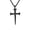 Black with Chain, variant on Mens Black Cross Necklace Stainless Steel, Cool Dark Silver Look Chain, Rugged Streetwear Jewelry for Guys, Minimalist Charm for Daily Wear Silver No Chain
