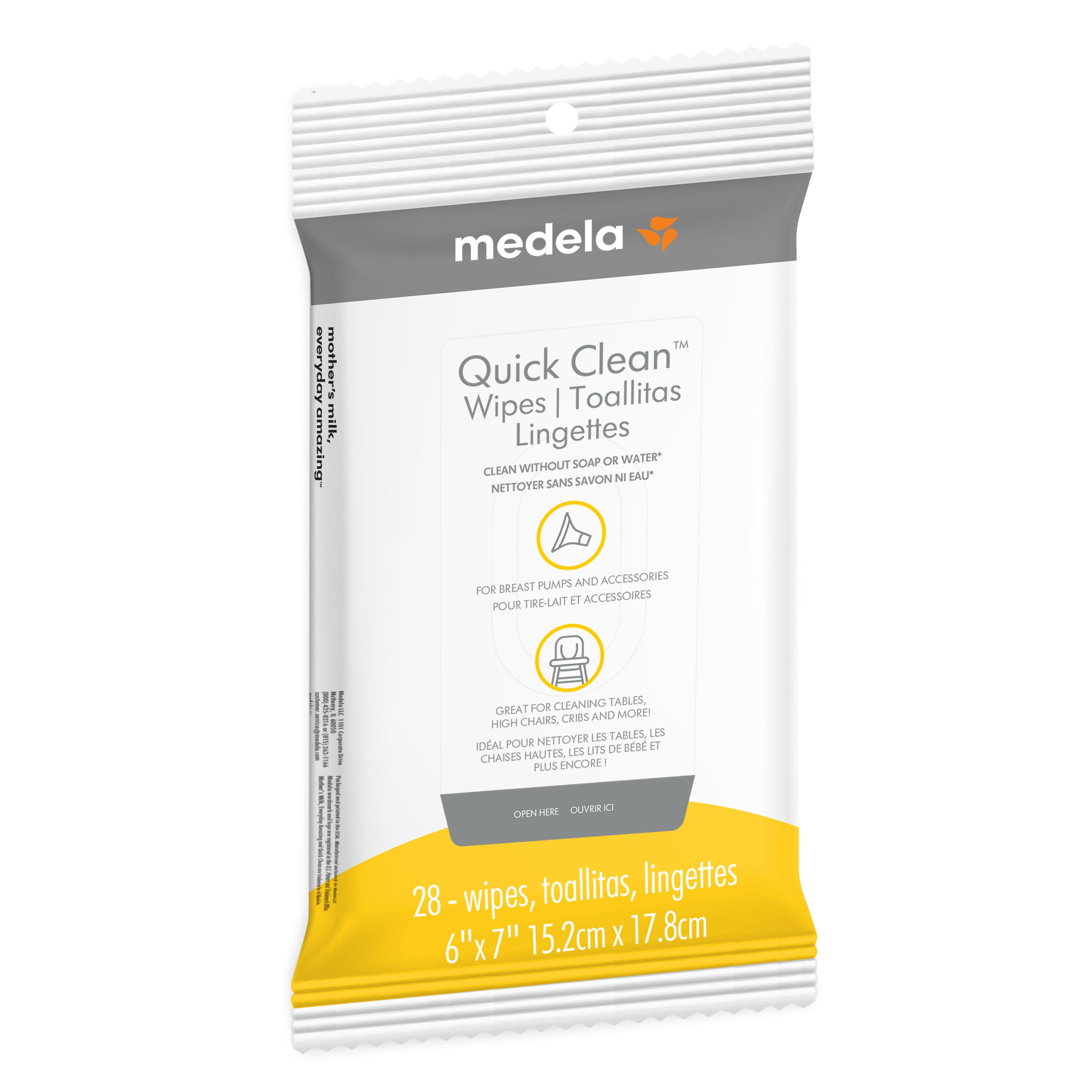 MEDELA QUICK CLEAN WIPE BREAST PUMP KIT ACCESSORY CLEANING WIPES 40 PK #87059 