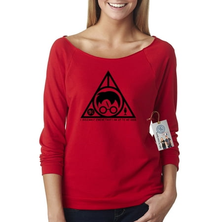 Argyle Triangle Top - Harry Potter Solemnly Swear Triangle Off Shoulder French Terry Top