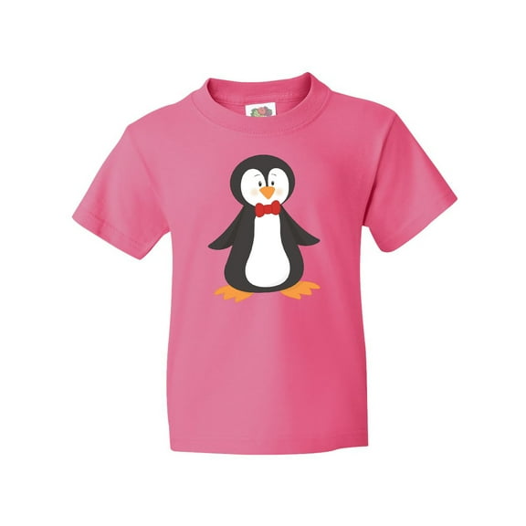 Inktastic Cute Penguin, Penguin With Red Bow Tie Youth T-Shirt