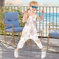 thumbnail image 4 of Girls' Jumpsuits Rompers Summer Casual Sleeveless Rompers With Pockets Spaghetti Strap Romper Delicate Butterflies and Flowers 5T, 4 of 7