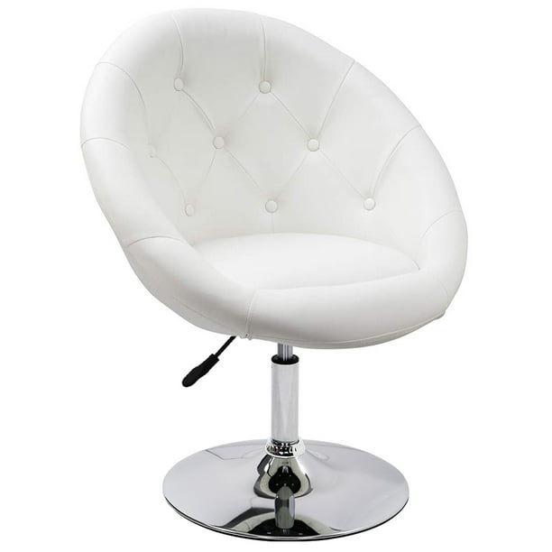 Duhome Vanity Make Up Accent Chairs Jumbo Size Luxury Pu Leather Contemporary Round Swivel Computer Tufted Adjustable Lounge White Walmart Com Walmart Com
