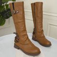 thumbnail image 3 of B91xZ Bottes d'Automne Femmes Confortables Plateforme Bout Rond Bottes Extensibles pour Femmes, Marron 8.5, 3 of 5