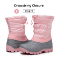 thumbnail image 5 of Apakowa Boys Girls Snow Boots Outdoor Slip Resistant Insulated Waterproof Winter Snow Boots (Color : Pink, Size : 4 Big Kid), 5 of 8