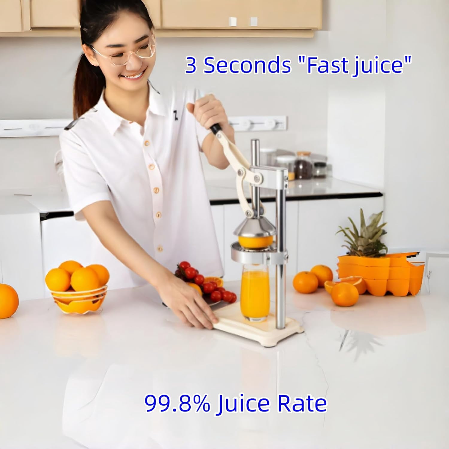 Cast Iron Citrus Juicer,Hand Press Juicer Machine, Hand Press Squeezer, Stainless Steel Crusher, Manual Lemon Press With Large Pressure Plate, Easy Juice Extraction
