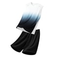 thumbnail image 3 of Men's 2 Piece Set Polyester Tank Top & Shorts Summer Outfits Sleeveless Crewneck Elastic Waist Casual Fashion Solid Color Daily Beach Vacation Lounge | Zenithor,White L, 3 of 6