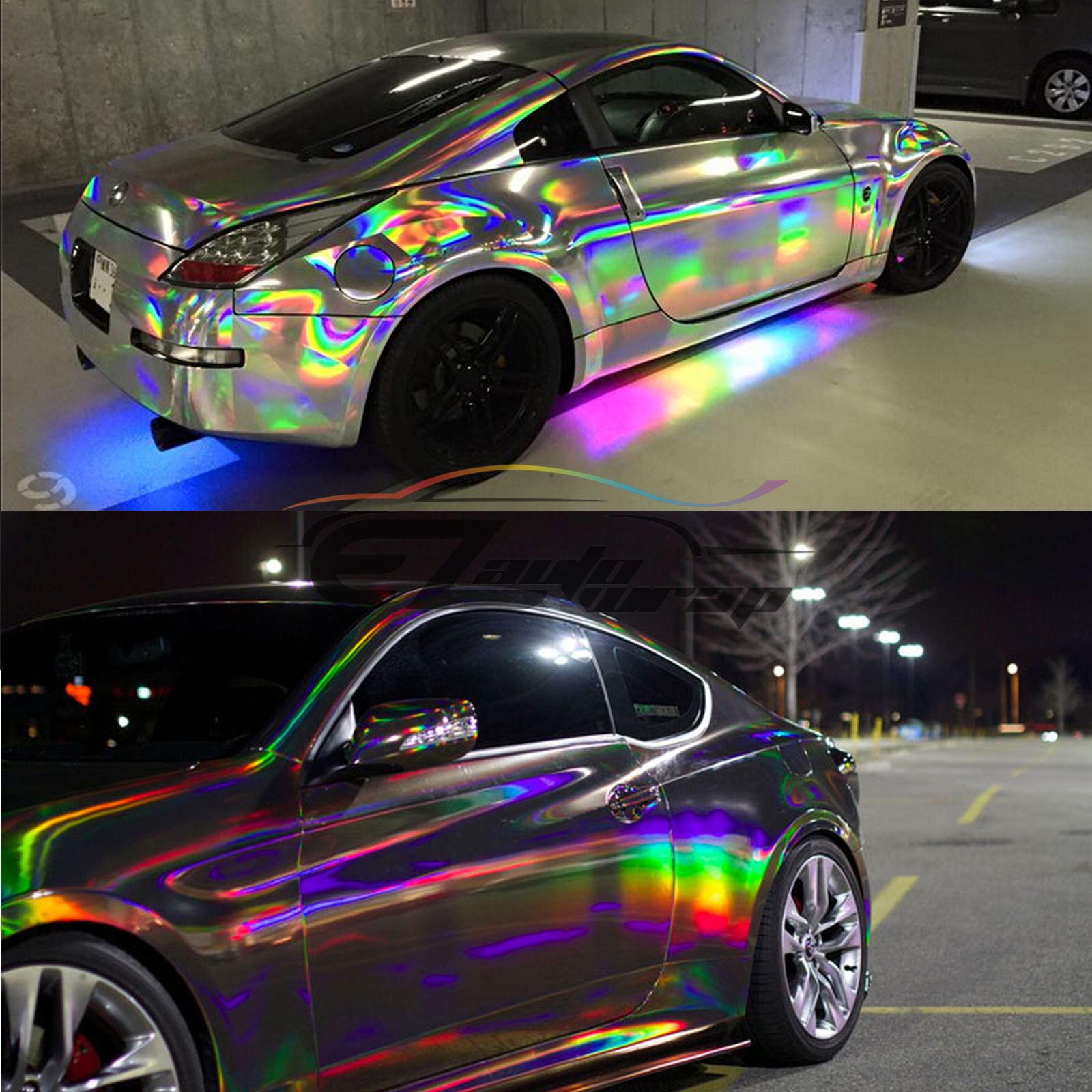 Holographic Rainbow Chrome Car Vinyl Wrap / Hcw 002 China Holographic ...