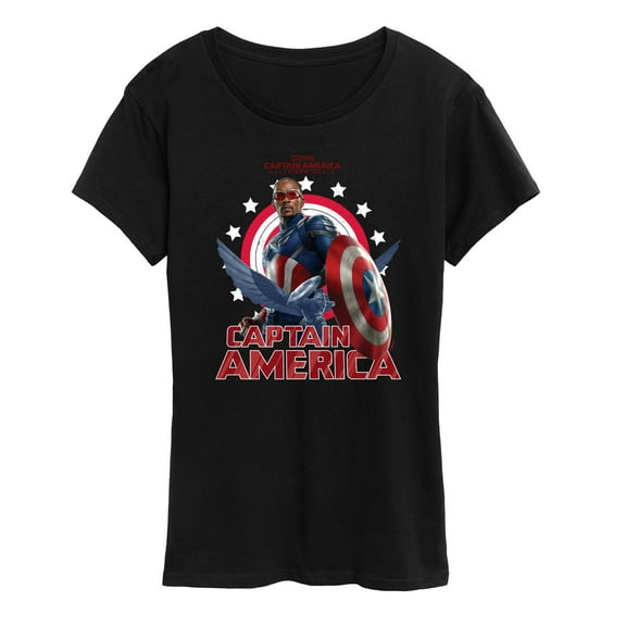 Marvel Captain America: Brave New World - Sam Wilson Cap America - Women's Short Sleeve Graphic T-Shirt