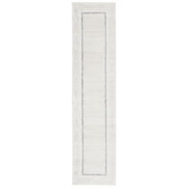 SAFAVIEH Hanna Daquan Bordered Runner Rug, Ivory/Grey, 2' x 8'