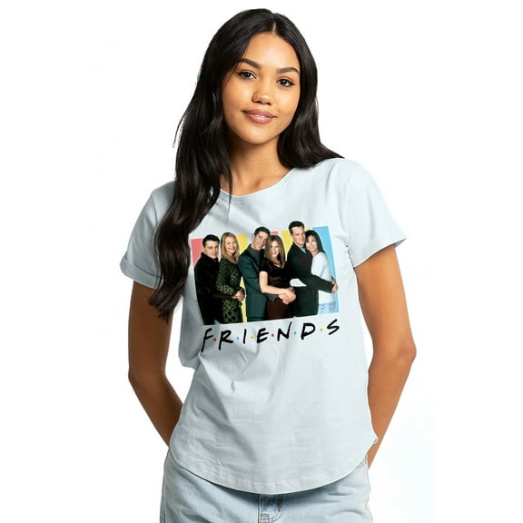 Friends Cast Logo Women's Graphic T-Shirt Rolled Sleeve Tee
