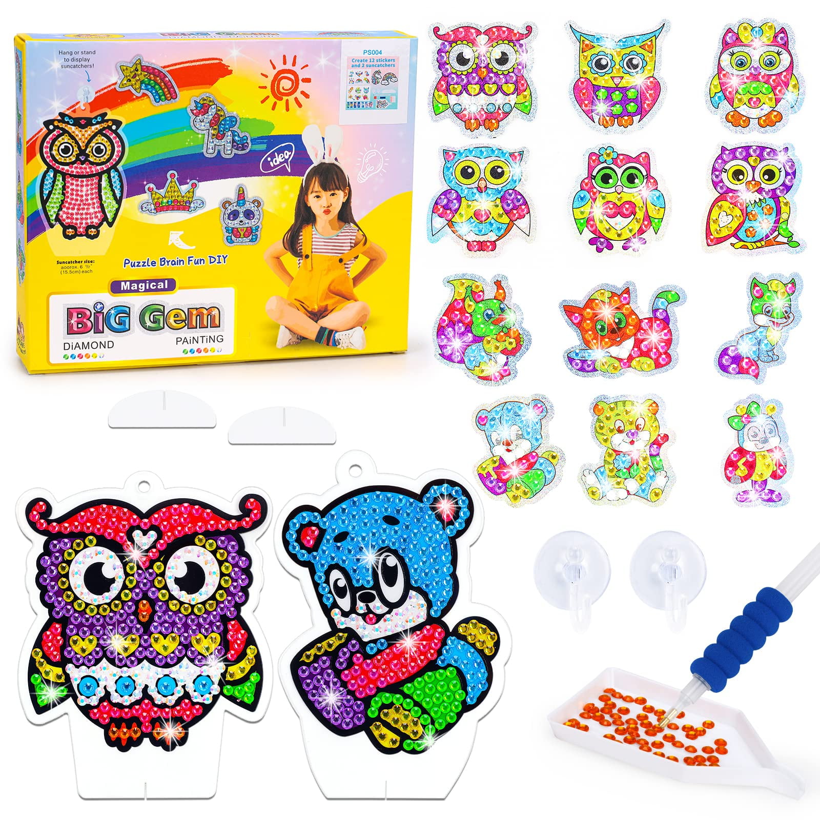  Learn & Climb Arts & Crafts Gem Art Kit for Girls Ages 8-12.  Diamond Painting Gift for Girls : Toys & Games