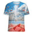 thumbnail image 5 of Summer Fruit Watermelon T Shirts Basic T-Shirt Short Sleeve Ladies Tee Shirt Summer Graphic Clothing, 5 of 6