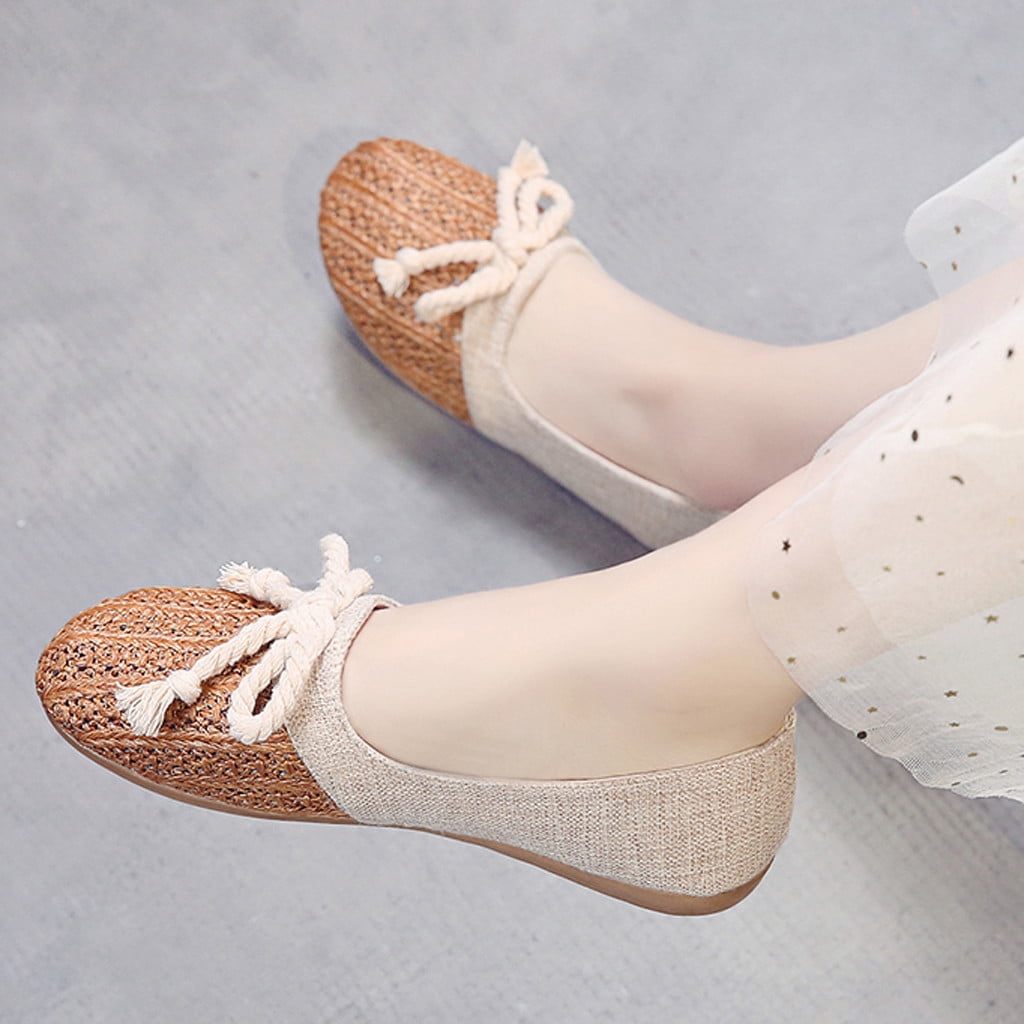 Women Casual Shoes Holiday Weekends Espadrille Sneakers Knitting Flat Heel  Square Toe Summer Flats Loafers on OnBuy