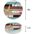 thumbnail image 1 of FMSHPON Element Text and Starfish Vintage Wood Grain Set of 4 Round Coaster for Drinks, Absorbent Ceramic Stone Coasters Cup Mat with Cork Base for Home Kitchen Room Coffee Table Bar Decor, 1 of 6