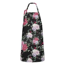 Pioneer Flower Floral Print Pattern Apron-Garden Aprons for Women with Pockets-Cotton Linen Waterproof Kitchen Cooking Gardening Aprons Adjustable for Kitchen,Cooking,BBQ and Salon 33x27 Inch