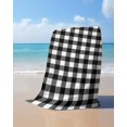 thumbnail image 4 of Farmhouse Checkered Beach Towels Oversized Super Absorbent, Black White Buffalo Plaid Lightweight Bath Towel Quick Dry Sets For Bathroom/Pool/Rv Camping/Beach Play/Gym Room/Picnic 23"x47", 4 of 8