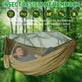 thumbnail image 3 of Camping Hammock with Mosquito Net, Lightweight Portable Nylon Hammock for Outdoor Backpacking Travel Beach Yard, Army Green, 3 of 13