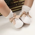 thumbnail image 4 of Penkiiy Newborn Baby Toddler Kids Girls Bowknot Shoe Soft First Walking Princess Shoe Ankle Support First Walkers Baby Boy Shoesfor6-9 Months White On Clearance, 4 of 9