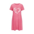 thumbnail image 4 of Camisón corto de mujer, vestido de largo medio con estampado de moda, camisón corto extragrande de mujer, camisón de manga corta con estampado de pecho a la moda, camisón de mujer, 4 of 6