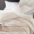 thumbnail image 3 of Waffle Comforter Queen Set, Beige Fluffy Fleece Bed Set, Super Warm Fluffy Plush Bedding Set for Winter, 3 Pieces,1 Cozy Comforter and 2 Pillowcases, 3 of 8