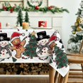 thumbnail image 3 of Christmas Tablecloth 60×84 Inch Rectangular, Gingerbread Man Tree Snowman White Washable Table Cover for Party Picnic Dinner Decor, 3 of 6