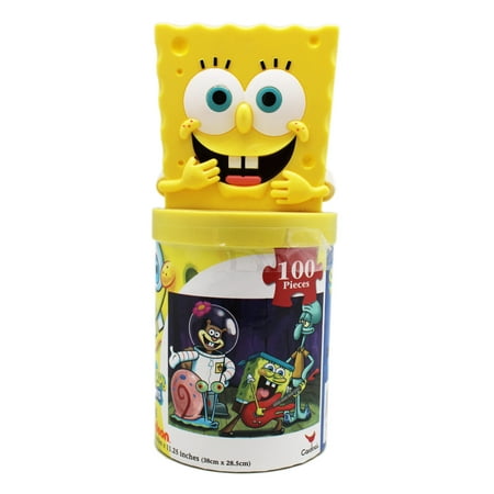 Spongebob Squarepants Rocking Out Jigsaw Puzzle w/Figure Container (100pc)