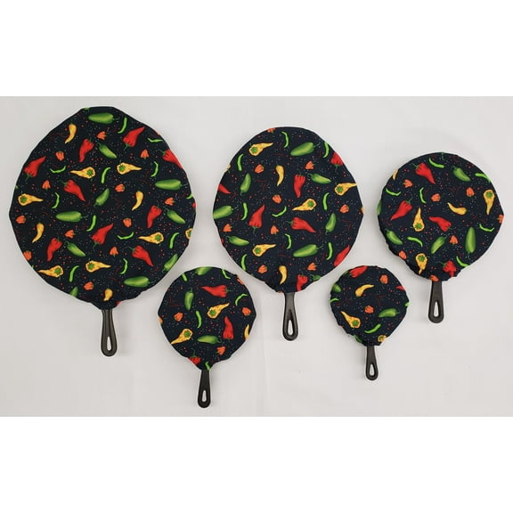 Hot Peppers Cast Iron Pan Covers (Set of 5) by Penny's Needful Things