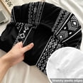 thumbnail image 4 of Full Size Fitted Sheet Set - Black White Geometric 3 Piece Bedding Sets 16" Deep Pocket Fitted Sheet with 2 Pillowcases Modern Striped Plaid Abstract Art Brushed Microfiber Hotel Luxury Bed Sheets, 4 of 9