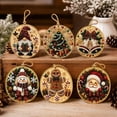 thumbnail image 5 of Kiplyki 6Pcs DIY Pearl Art Christmas Ornament Kit Hanging Diamond Art Christmas Ornament Set Includes Pearls Colorful Beads Art Craft Shimmering Holiday Gift for Tree Window Wall Fireplace Decor, 5 of 6
