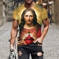 thumbnail image 2 of Wyzesi T-Shirts en Laine Hommes Randonnée Hommes T-Shirt Imprimé Numérique 3D Chemise à Manches Courtes Haut Col à Revers T-Shirts de Compression Hommes Amincissant Corps, 2 of 4