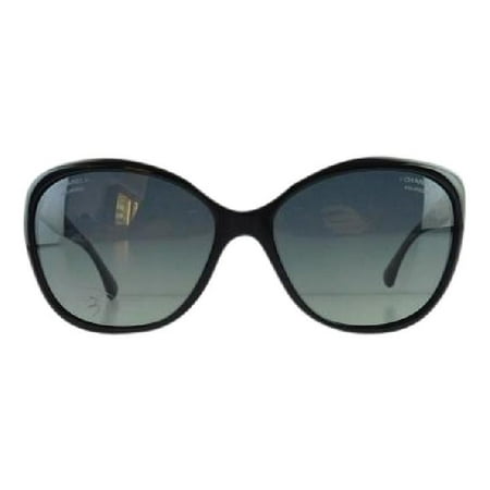 Gently Used Chanel 5309-B 501/S8 Black Rhinestone Plastic Sunglasses 59mm