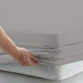 thumbnail image 2 of 100% Cotton Top Split King Fitted Sheet for Adjustable beds, 300 TC 12" Deep Pocket 1 PC Half Split Fitted Sheet Only, Split Down 39 inches from The Top-Light Gray Solid-Split King Size, 2 of 5
