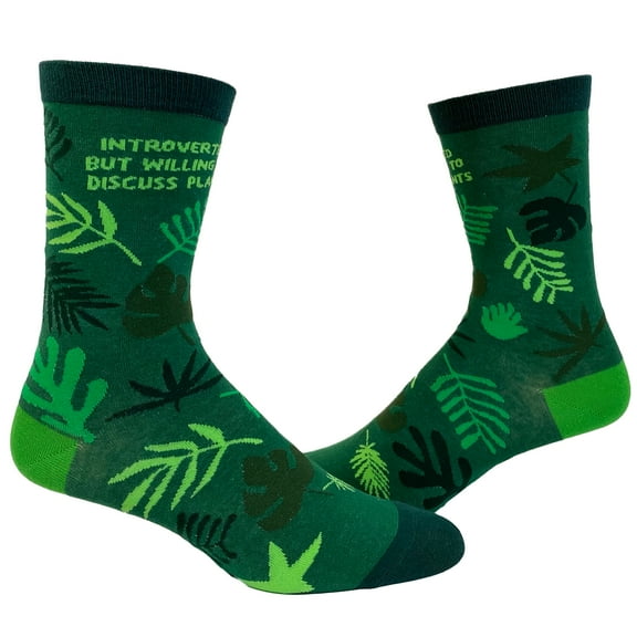 Women's Introverted But Willing to Discuss Plants Socks Funny Gardening House Plant Graphic Footwear