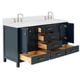 thumbnail image 6 of ARIEL Cambridge 66 Inch Double Oval Sink Bathroom Vanity With Carrara White Quartz Countertop 1.5 Edge In Midnight Blue, 6 of 7
