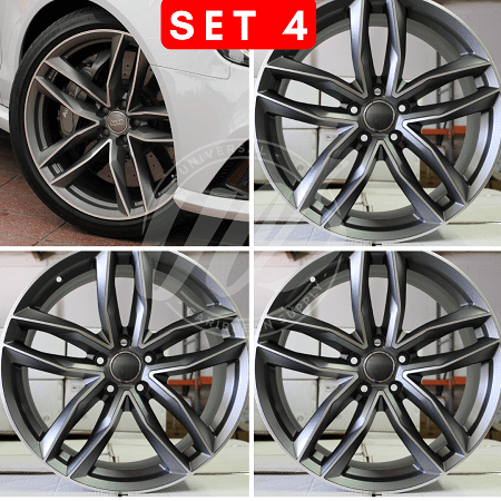 New 19 Inch X 8 5 Alloy Wheels Rims Compatible With Audi 5 Lug Gunmetal Machined Face 35 Offset Set Of 4 Walmart Com