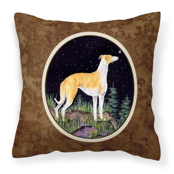 Carolines Treasures SS8492PW1414 Starry Night Whippet Fabric Decorative Pillow, 14Hx14W, multicolor
