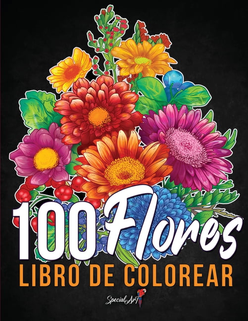 Flores idea de regalo Libro de colorear para adultos Libros para colorear antiestrés con hermosas flores 