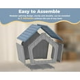 thumbnail image 5 of 24 Inch Dog House Indoor Outdoor Durable Resin Material Houses for Dogs Outside Weatherproof Cozy Small Dog Houses Pet Shelter for Patio, Porch, Living Room,Blue, 5 of 8