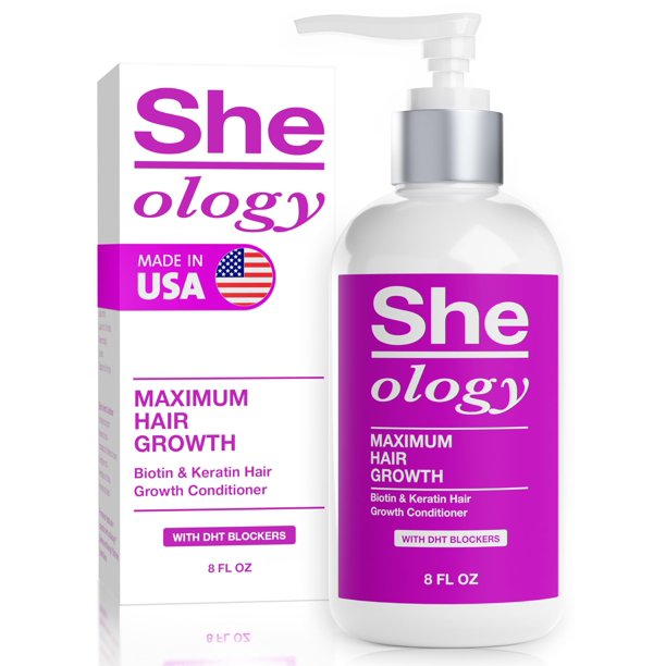 Sheology Acondicionador de crecimiento y engrosamiento máximo para mujeres - Bloqueadores naturales de DHT con queratina de biotina y palma enana americana - Reduce la pérdida de cabello - Para crecim
