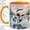 Orange, variant on Watercolor Common Loon Coffee Mug, Lake Bird Mug, Morning Coffee Tea Cup for Cabin Office, Black White Wings Splashing on Water, Pine Forest Sunset Nature Art, Birdwatchers Women Men