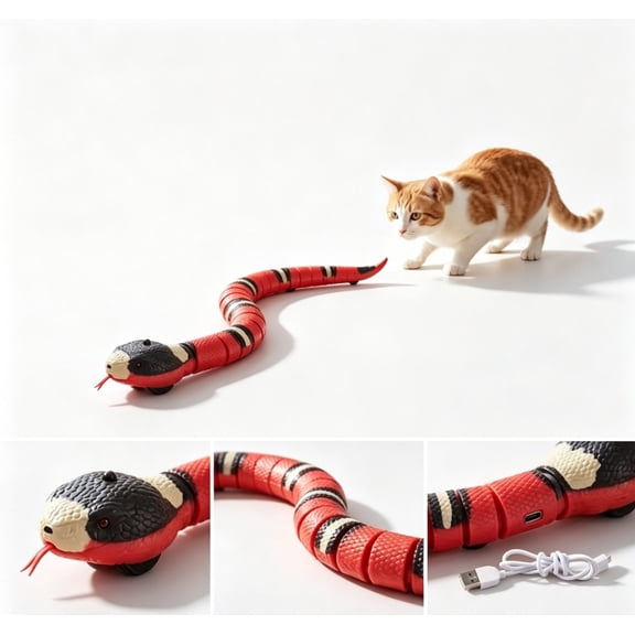 Solace Obstacle Avoiding Feline Toy USB Rechargeable Snake Feline Toy Includes Charging