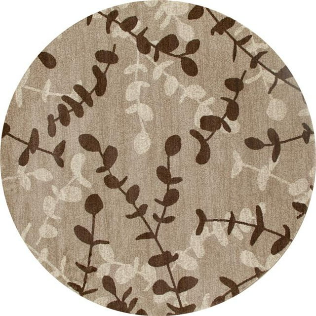 Art Carpet 24811 5 ft. Milan Collection Eucalyptus Woven Round Area Rug, Beige