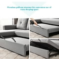 thumbnail image 4 of SEGMART 3-Seat Couch for Living Room, 90'' Pull Out Sectional Storage Sofa Bed with 6 Side Pockets, Polyester L-Shaped Corner 3-Seat Couch with Storage Chaise for Small Space, 250lbs, Gray, SS820, 4 of 9