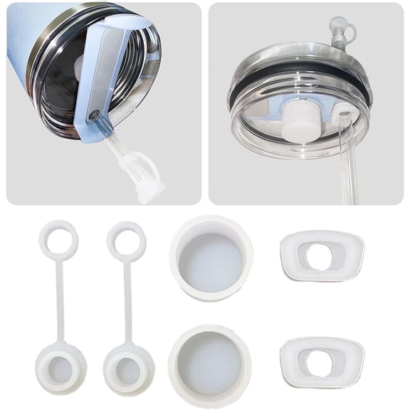 6 Pcs Silicone Spill Proof Stopper, Compatible with Cup 2.0 40oz/ 30oz, Including 2 Straw Cover Cap, 2 Square Spill Stopper and 2 Round Leak Stopper