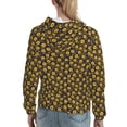 thumbnail image 7 of Picia Yellow Floral1 Pattern Casual Women's Hoodie, Hooded Sweatshirt with Kangaroo Pocket, Comfortable Pullover with Eye-catching Drawstrings-XX-Large, 7 of 7