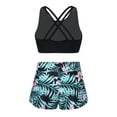 thumbnail image 4 of Sholeno Girls Sports Swimsuits Tankini Bikini Rash Guard Swimwear Swim Shirt Tank Top Bottom Bathing Black 6, 4 of 7
