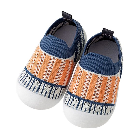 Meresysid Infant Kids Newborn Toddler Baby Spring New Baby Knit Indoor Floor Shoes Non-slip Breathable Sweat Shoes Orange