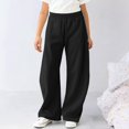 thumbnail image 4 of UACY Girls Wide Leg Sweatpants Solid Drawstring Baggy Joggers Y2K Low Rise Sweatpant Casual Barrel Sweatpant with Pockets, 4 of 6