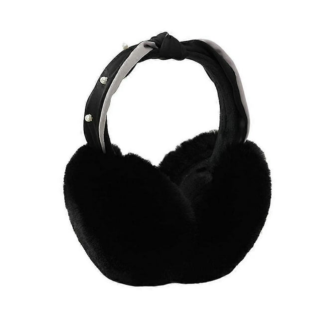 Orejeras cálidas de invierno para mujeres y niñas, suaves, de piel sintética, de felpa, con diadema plegable.
